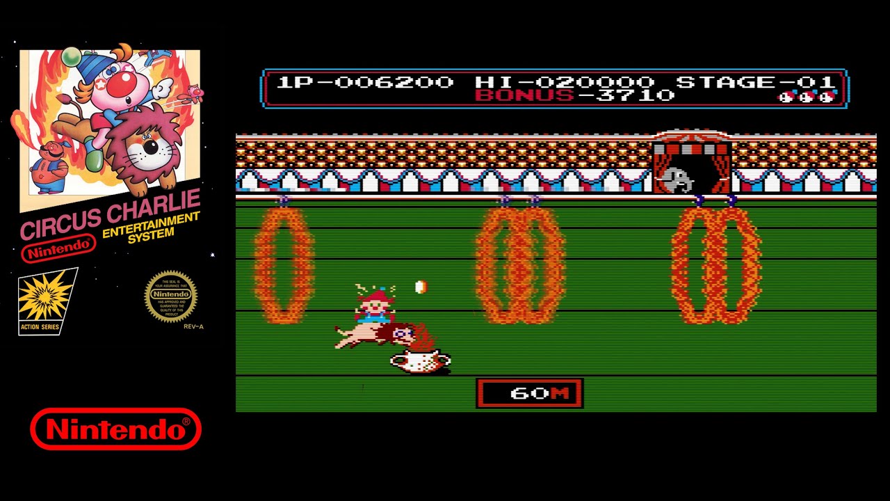 Circus Charlie Nintendo (NES) Memorable Game Jadul 1986 Ultra HD 4K Gameplay