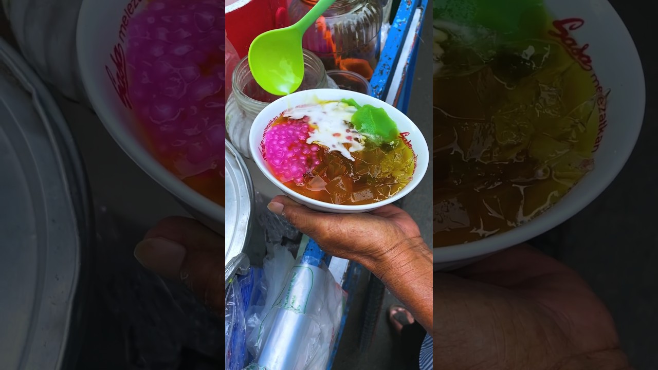 Es Bubur Sumsum Ijo. Teman di siang hari. #jajanan #jajan #bubur #sumsum #es #kue #streetfood