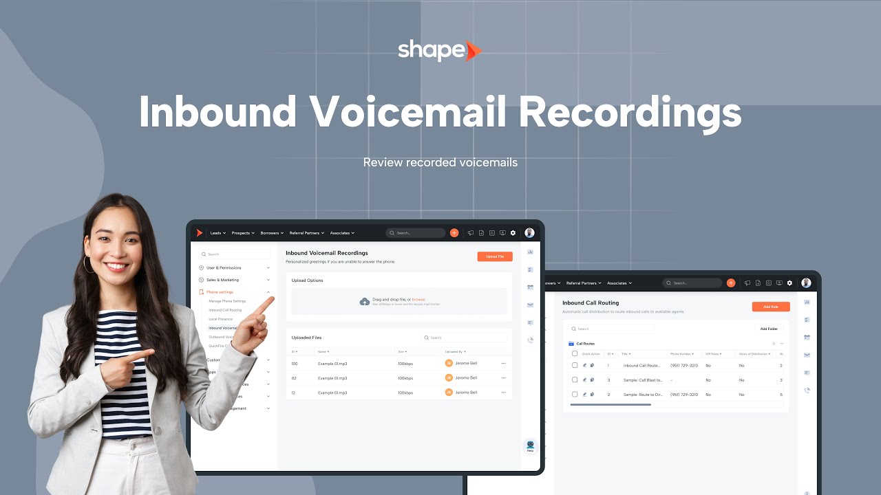Inbound Voicemail Recordings - Customize Your Call Experience in Shape - CRM Training