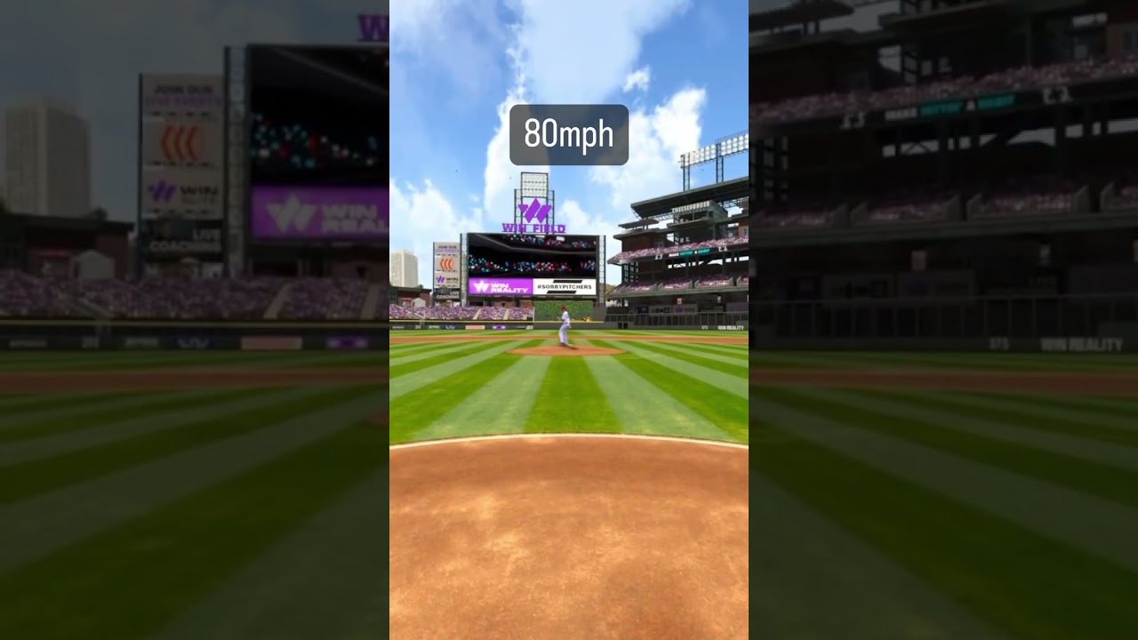 Here&rsquo;s what a 40mph to 100mph FASTBALL looks like in WIN 👀 #shortsfeed #baseball #virtualreality