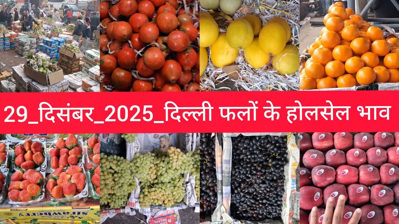 December 29, 2025 दिल्ली फलों के भाव Delhi fruit market price APMC fruit market price #fruitmarket