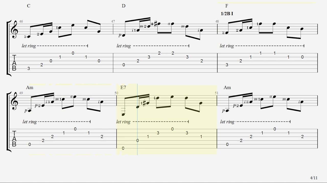 House Of The Rising Sun - The Animals - Fingerstyle Guitar TAB