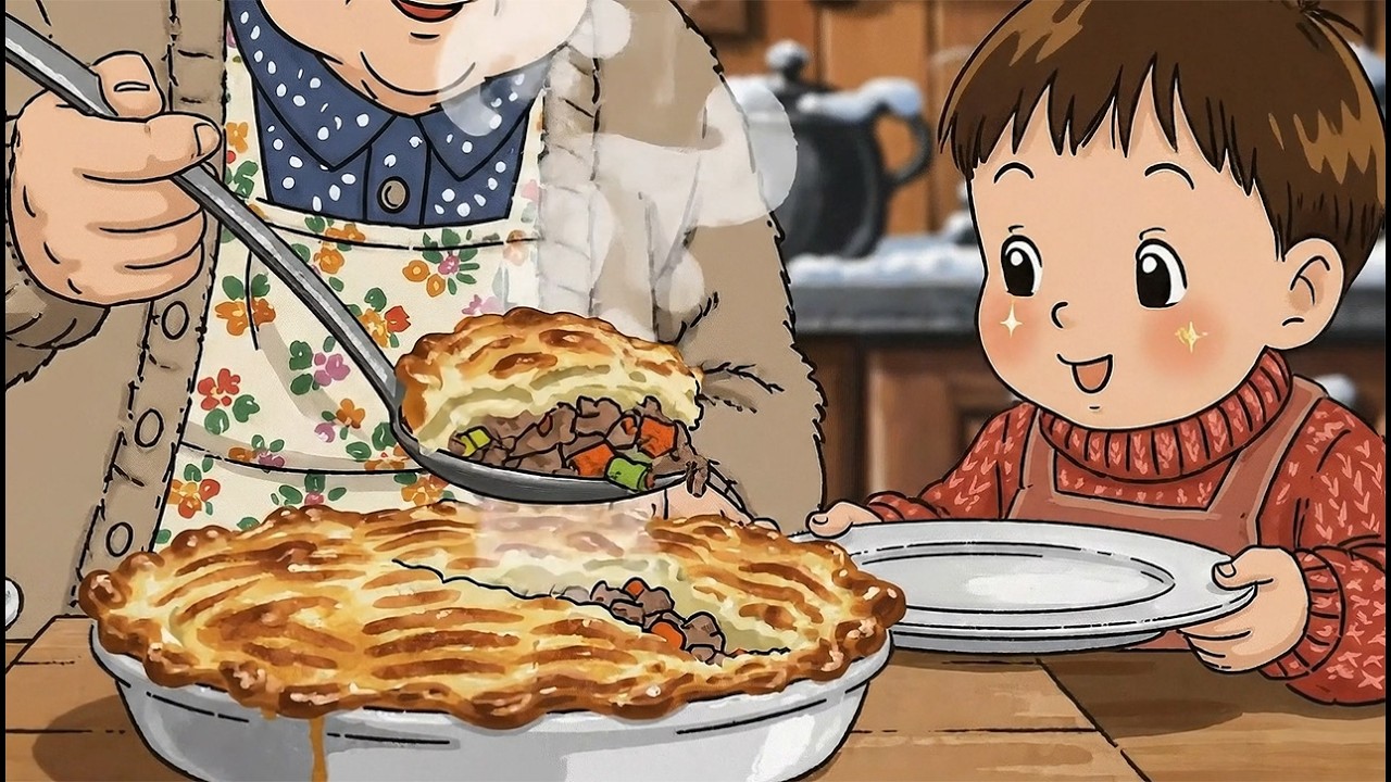 cozy new year breakfast with grandma - cooking asmr: french toast & winter fruit - ghibli style vlog