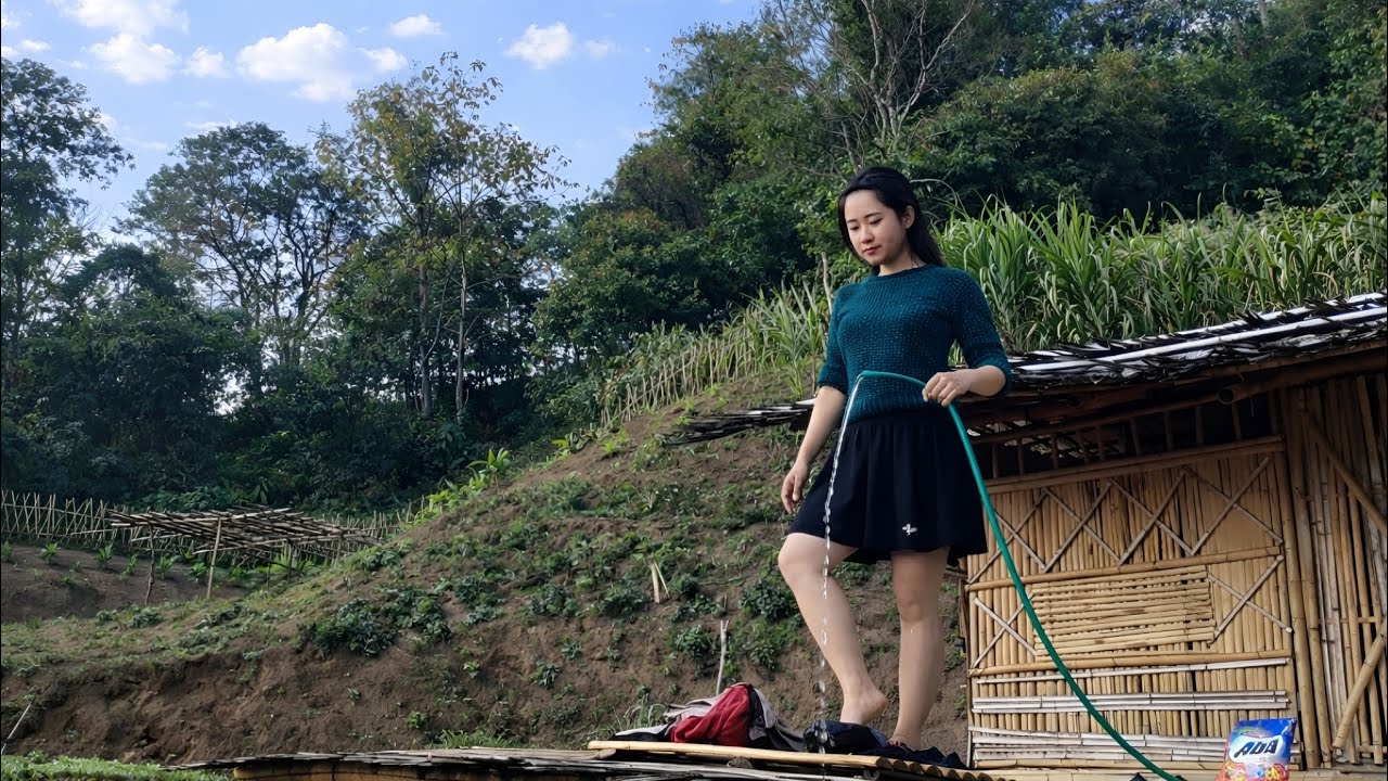 Mountain Village Lifestyle | Nora Washing Clothes by Foot