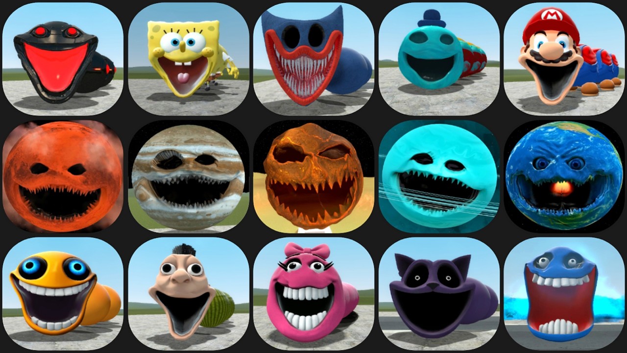NEW EVOLUTION OF ROBLOX HUNGRY WORM ALL PHASE,HUNGRY SPONGE,HUNGRY OMNIDROID in Garry's Mod Mobile
