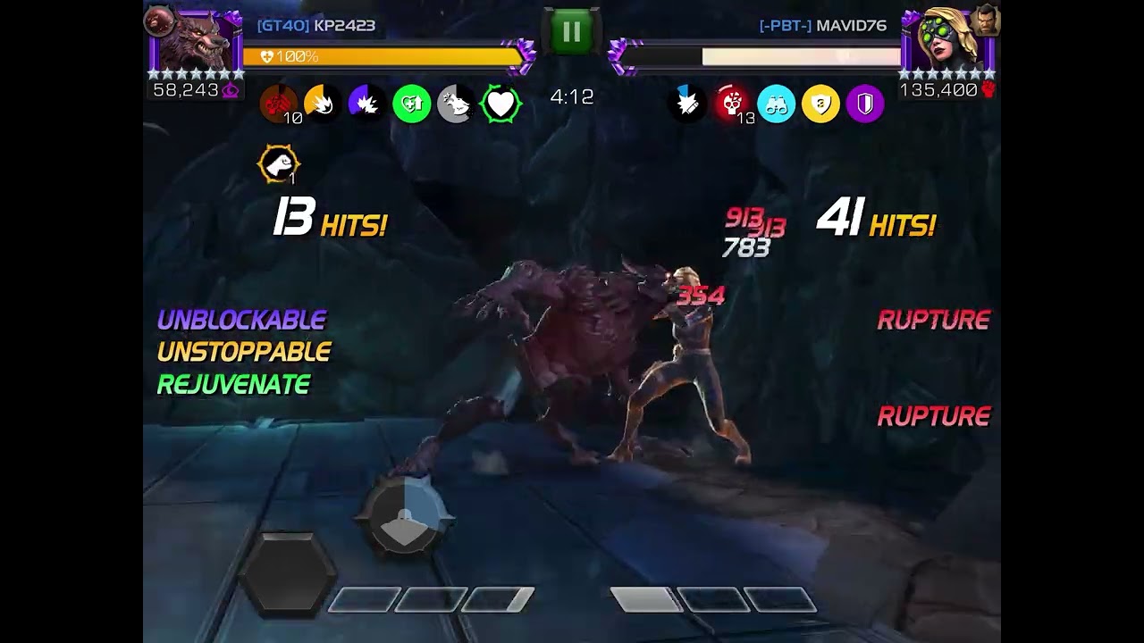 Werewolf by Night vs Yelena Belova Node 40 Mix Master/Obstinate Charge AW S61 Mcoc