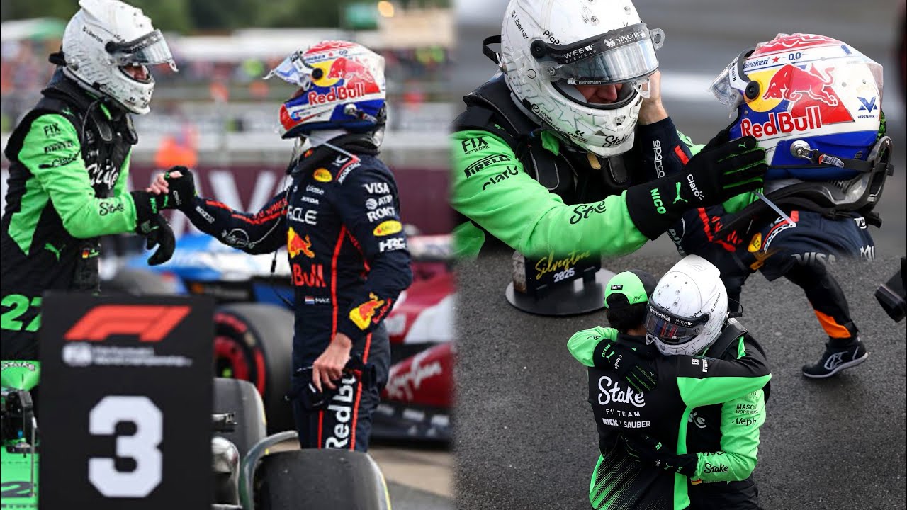 Max Verstappen & more F1 Drivers congratulate Nico Hulkenberg on 1st Podium | BTS after the Race