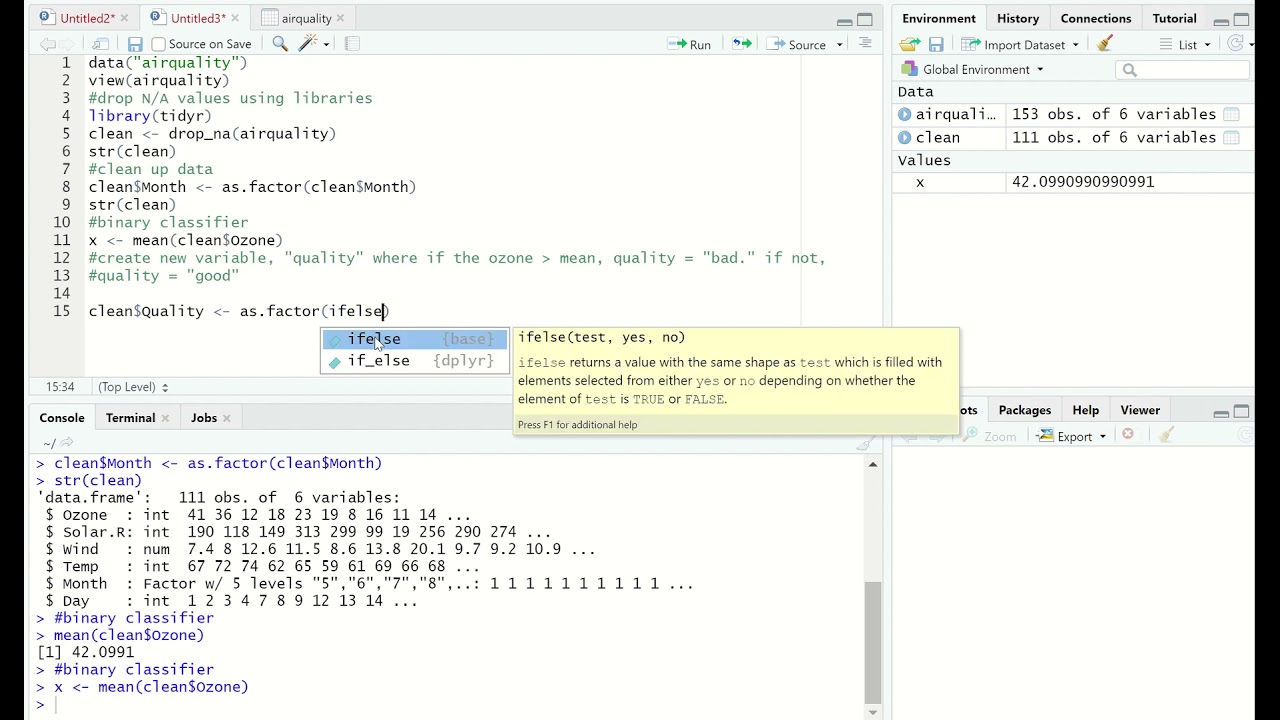 Introduction to Data Analysis and Cleaning in RStudio  R  Air Quality Dataset