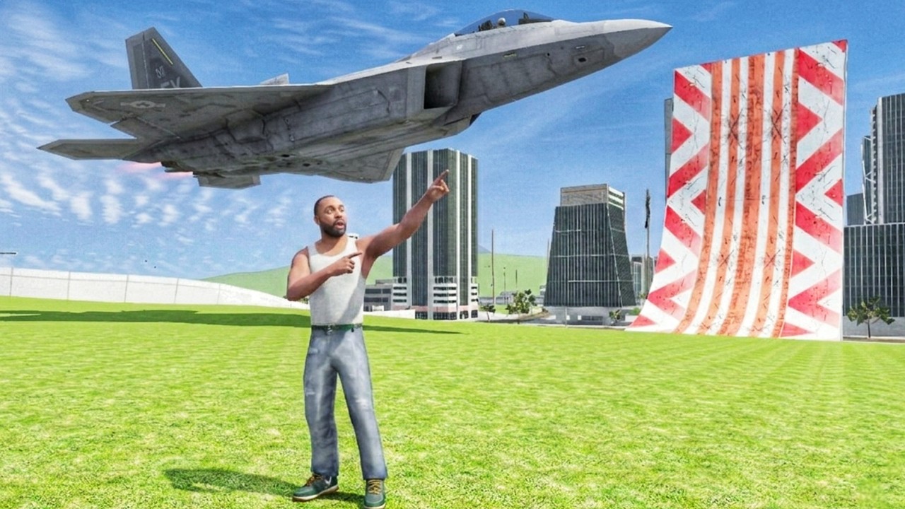 Franklin's Fighter Jet Surprise in Indian Bike Driving 3D