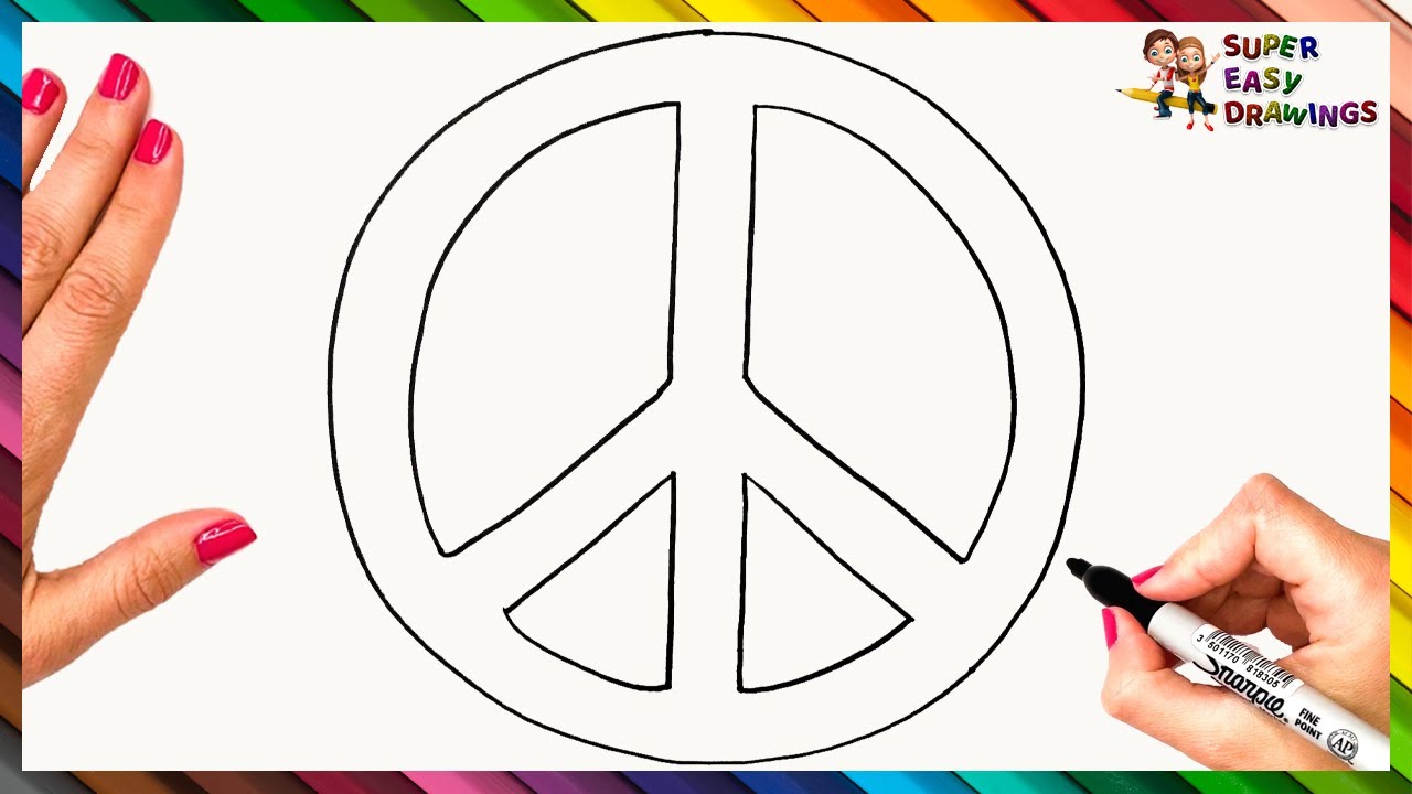 How To Draw A Peace Symbol Step By Step ☮️ Peace Symbol Drawing Easy