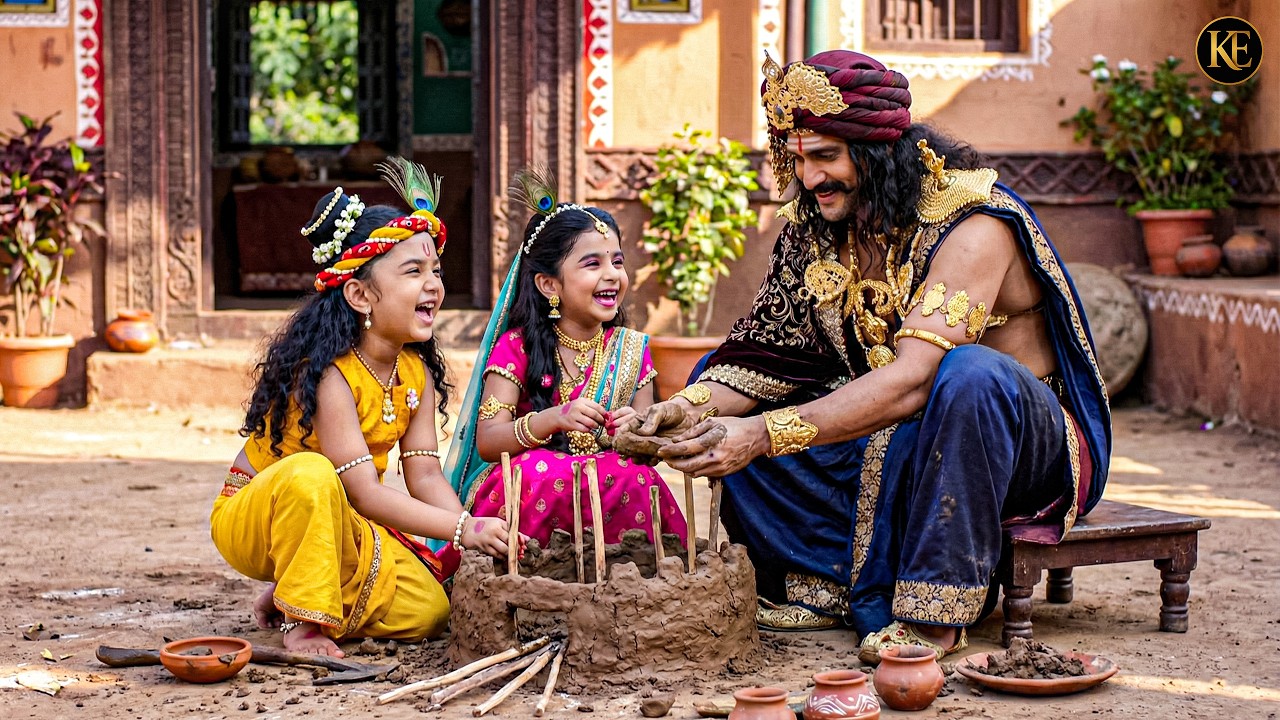बाल कान्हा और राधा के साथ मिट्टी के खेल खेलने आया कंस | यशोमती मईया के नंदलाला | Shree Krishan leela