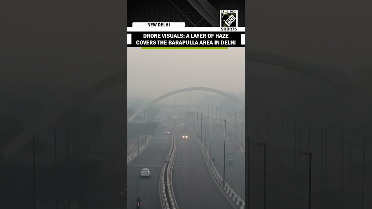 Layer of haze covers the Barapulla area in Delhi as the air quality in the area remains &lsquo;very poor&rsquo;