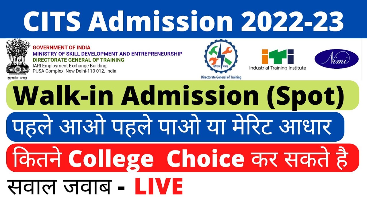 Walk-in Admission Spot Final Admission Doubt Session