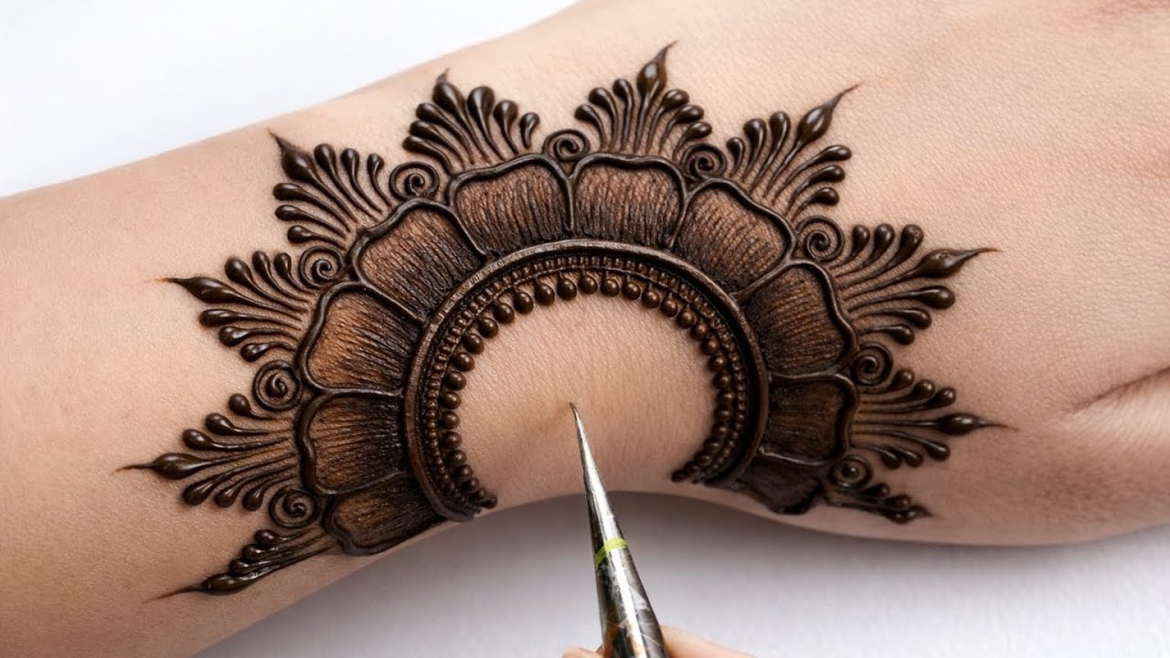 Very simple unique style mehndi design for back hand|new easy mehndi design 2025 | mehandi designs|