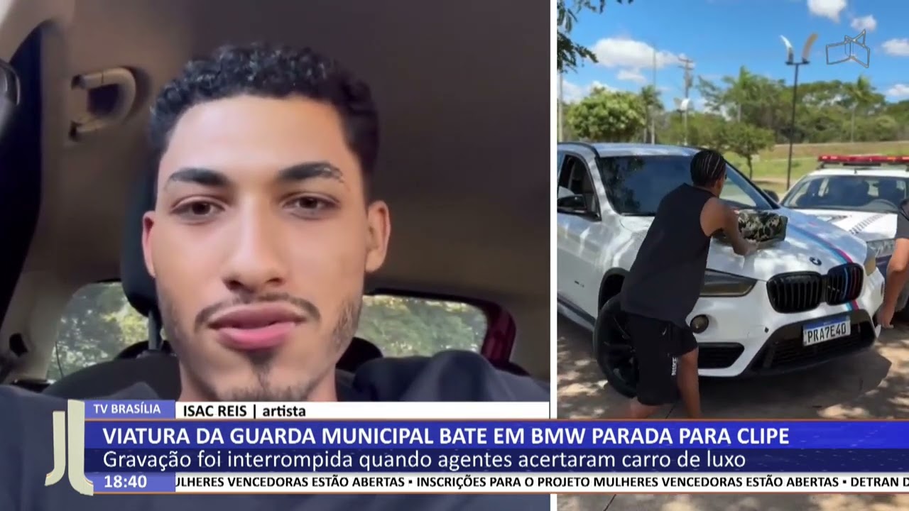 JL -  Viatura da guarda municipal bate em BMW parada para clipe