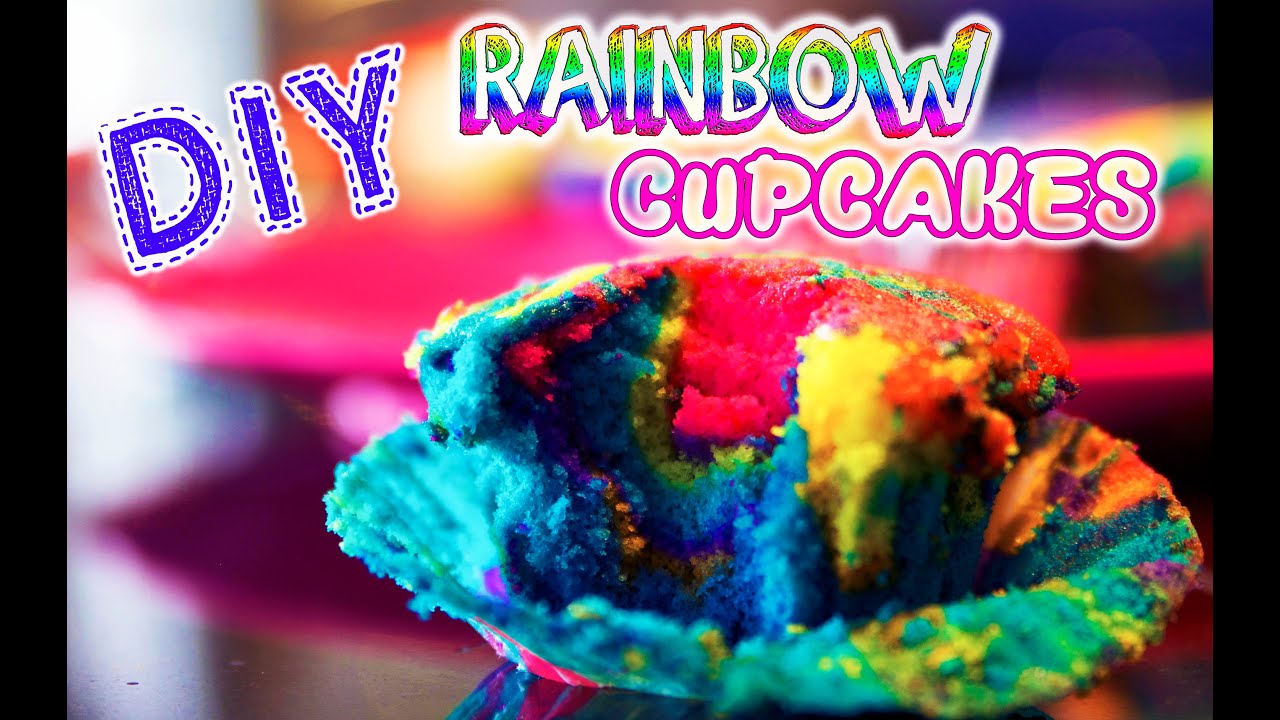 DIY Tie Dye Rainbow Cupcakes