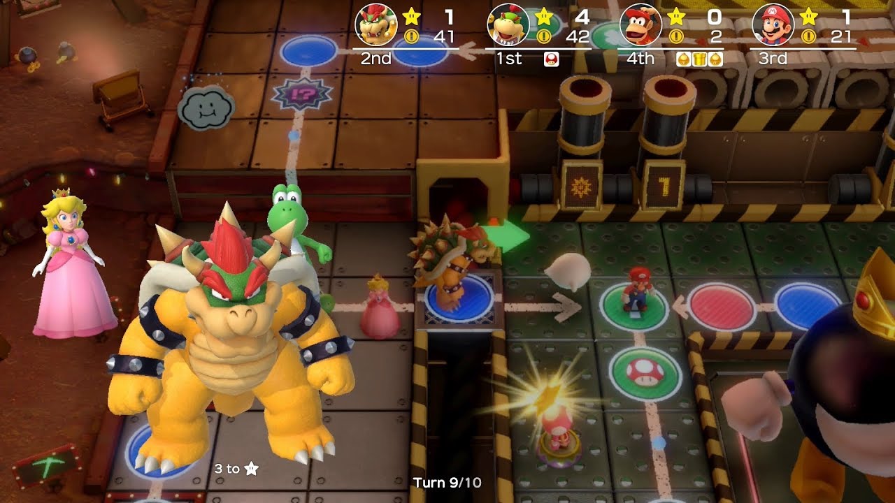 Super Mario Party #48 King Bob omb's Powderkeg Mine Bowser vs Bowser Jr vs Diddy Kong vs Mario
