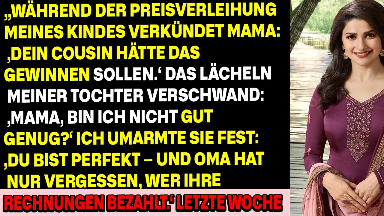 Bei der Preisverleihung meines Kindes sagte Mom: „Dein Cousin hätte gewinnen sollen
