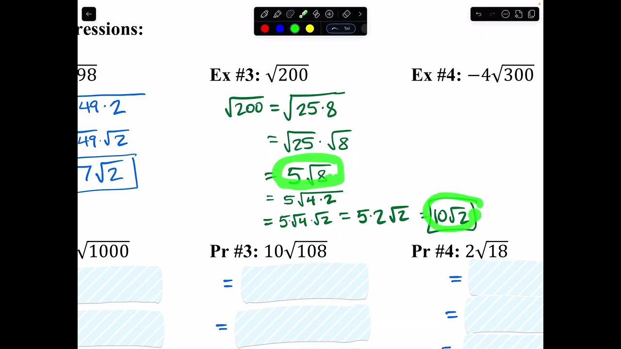 IM1 6.3 Simplify Square Roots