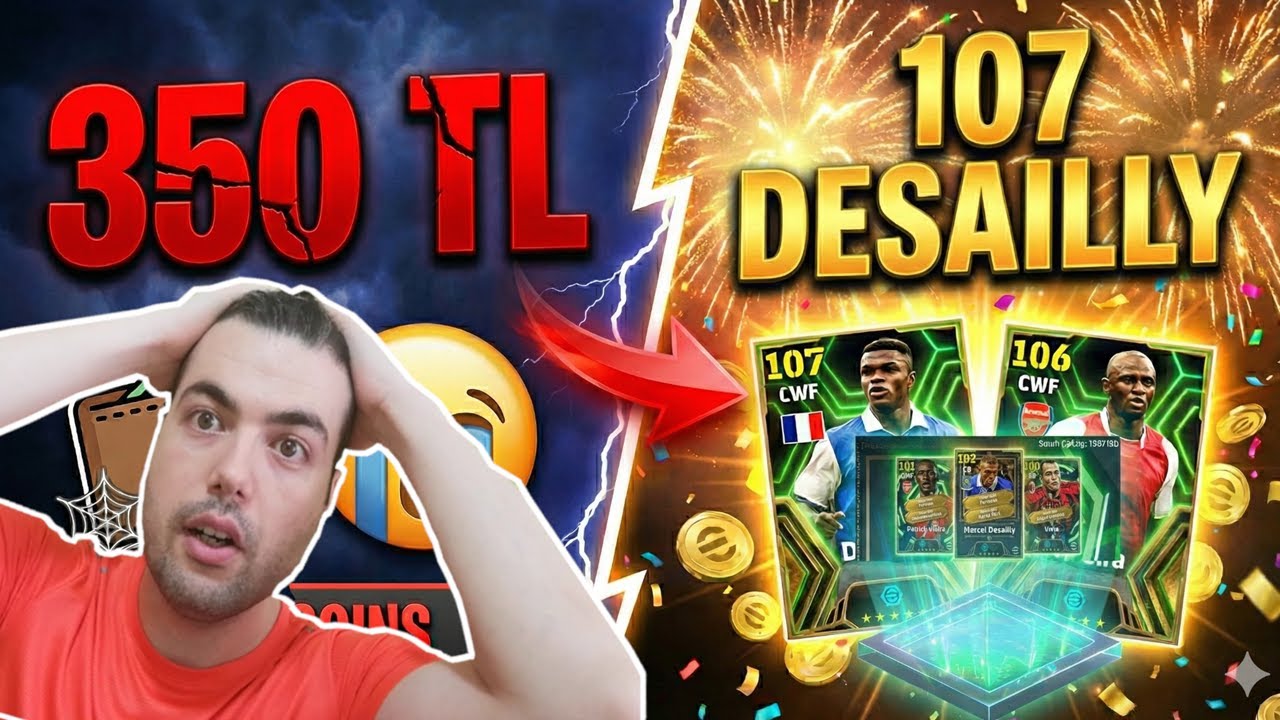 107 Desailly ve 106 Vieira Paketinden Açılım😲Tüm Paraları Bitirdik 🪙eFootball 2026 Mobile