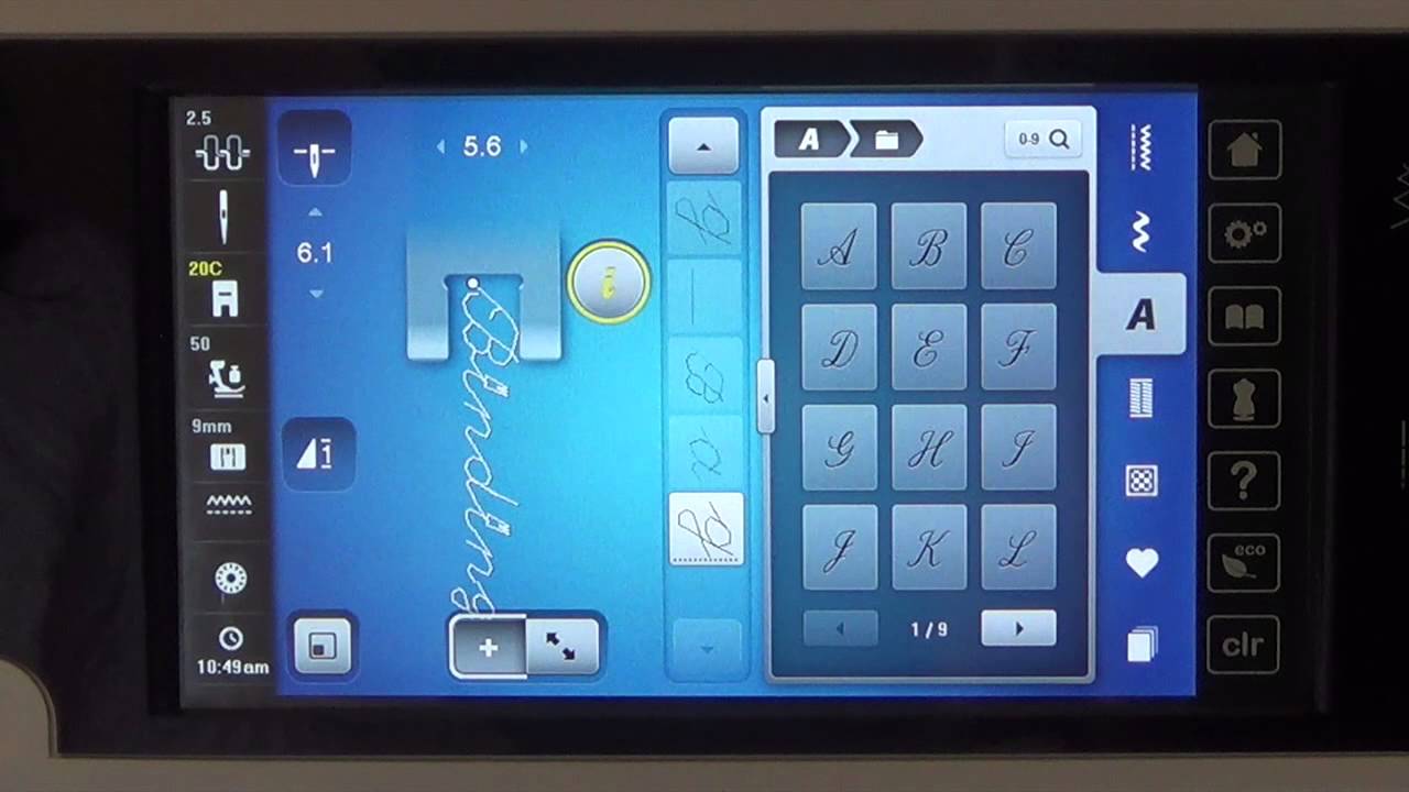 Как добавить надпись с помощью BERNINA 880