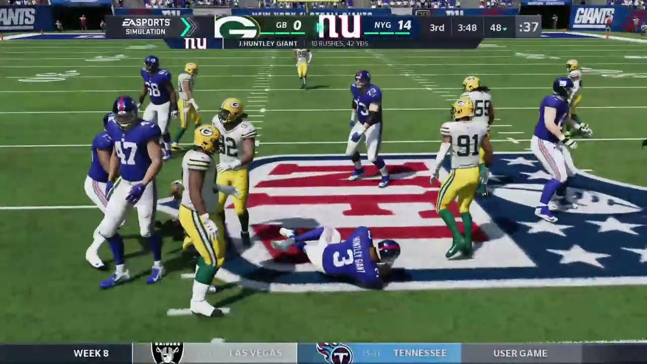 Madden Custom New York Giants vs Green Bay Packers NFL Tom Brady vs Aaron Rodgers Full Game