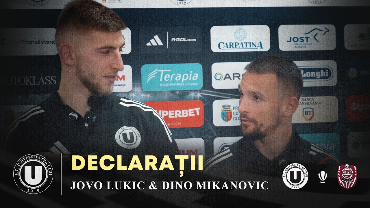 🎙 DECLARAȚII | Jovo Lukić și Dino Mikanović după victoria cu CFR