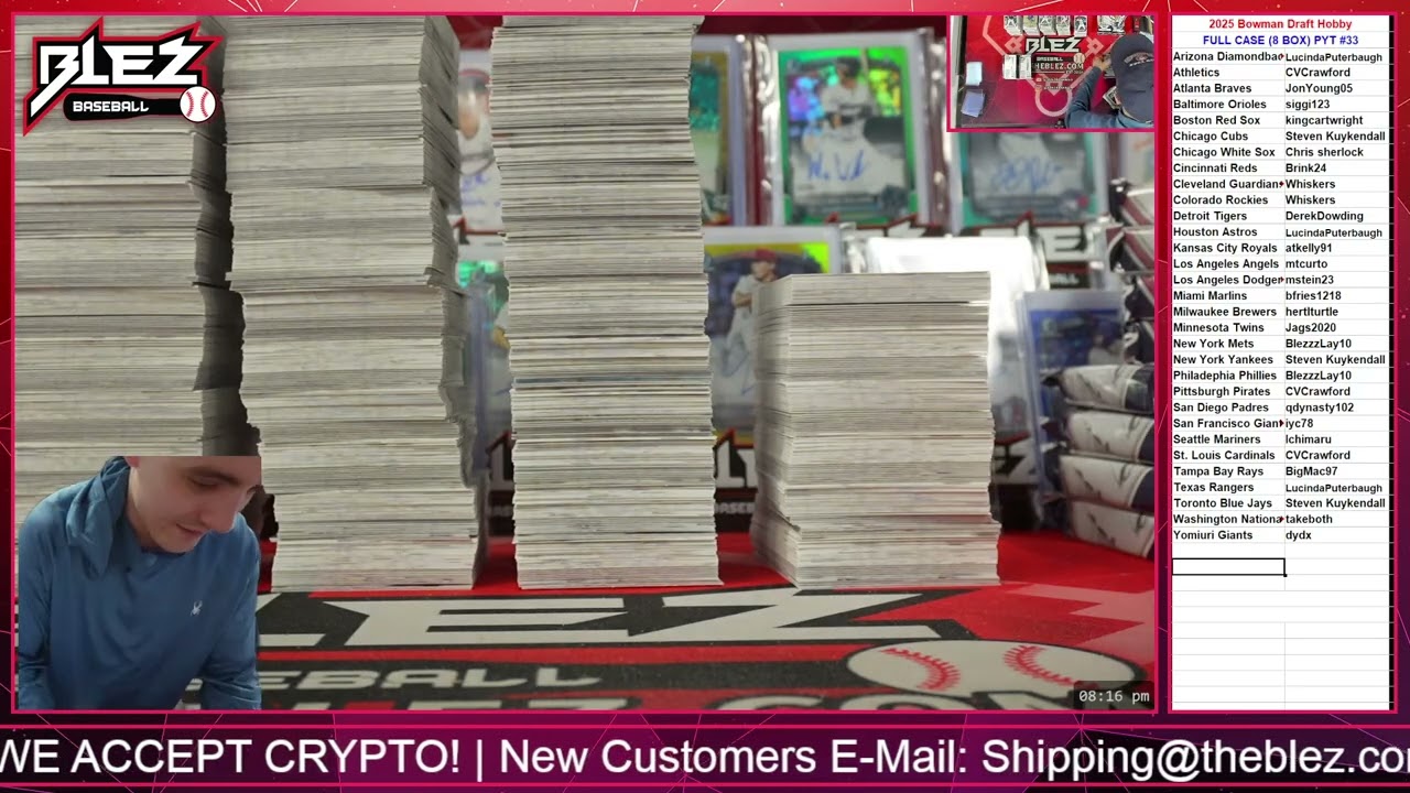 2025 Bowman Draft Hobby FULL CASE BREAK #33 PICK YOUR TEAM