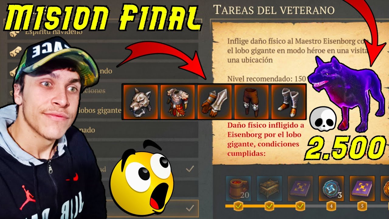 Misi&oacute;n: 2.500 de Da&ntilde;o a Eisenborg Heroico con Lobo Gigante | Grim Soul Survival