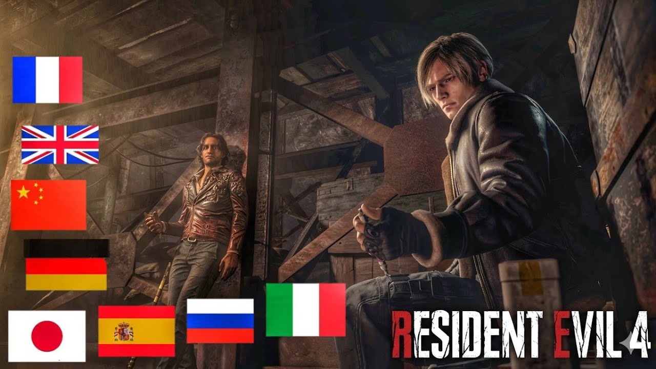 Resident evil 4 remake different languages Luis x Leon cutscene