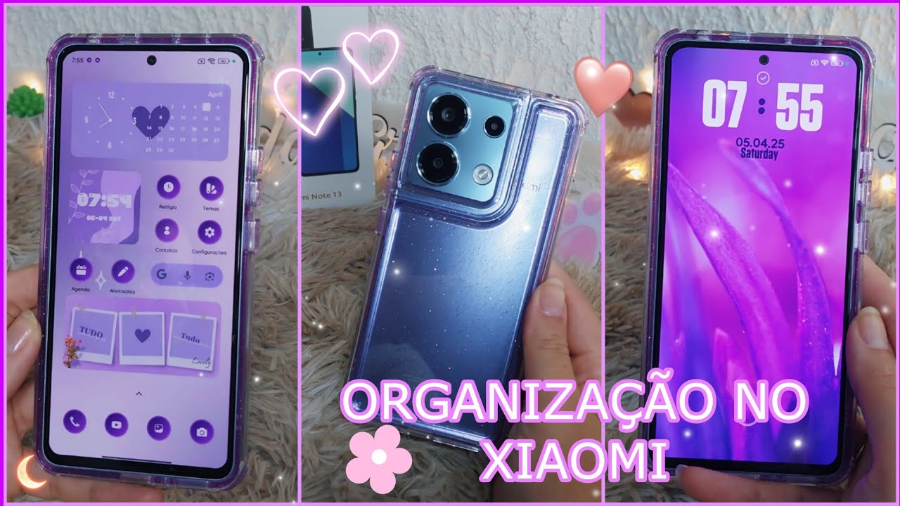 Personalização aesthetic lilás no redmi note 13 + tema * xiaomi, redmi, poco etc