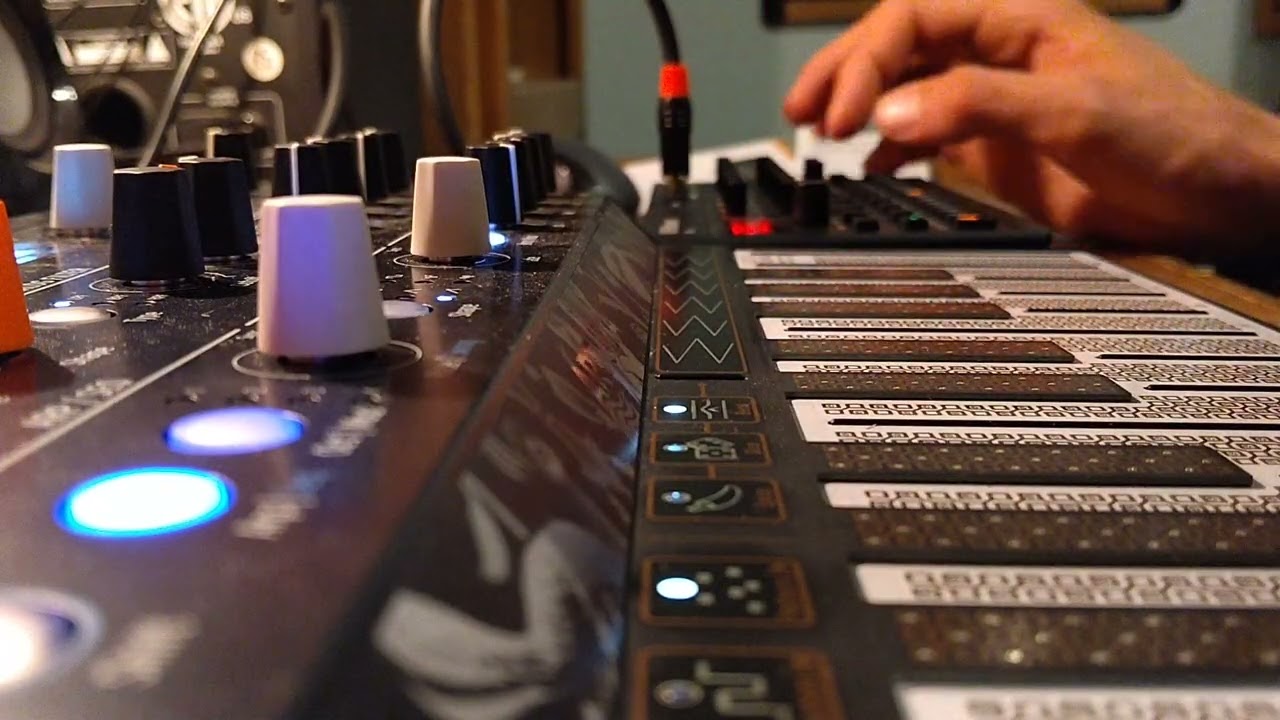 Using an arturia microfreak and Roland t8. Pretty terrible wacky. 