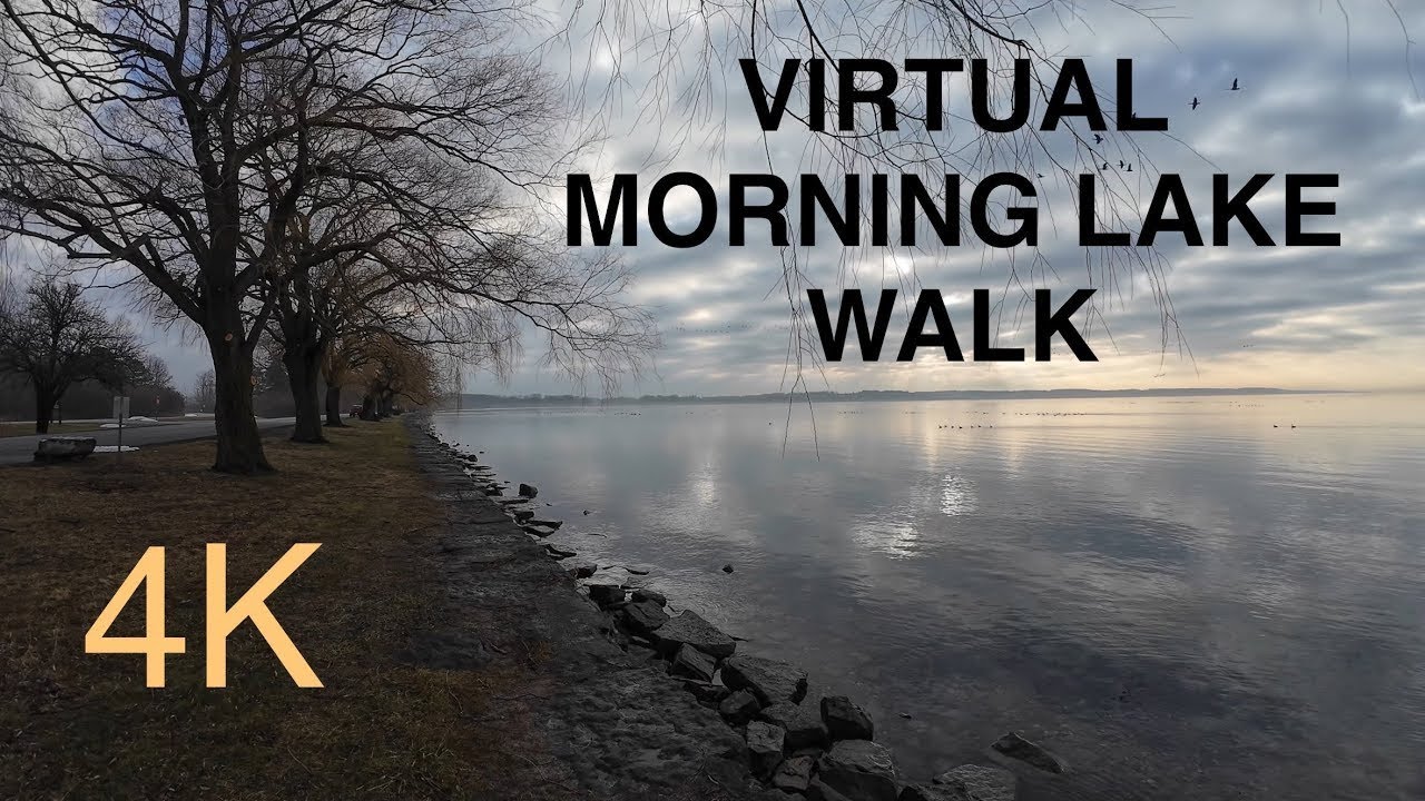 4K VIRTUAL MORNING LAKE WALK RELAXING