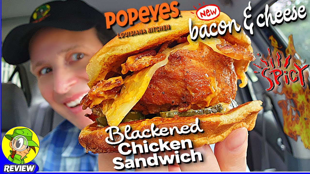 Popeyes® SPICY BLACKENED БЕКОН И СЫР КУРИЦА СЭНДВИЧ Обзор ⚜️??
