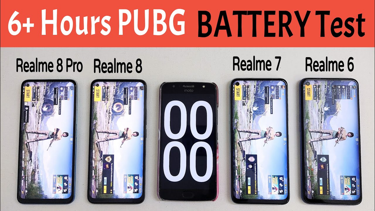 Realme 8 Pro vs Realme 8 vs Realme 7 vs Realme 6 PUBG (100% to 0%) Battery Drain and Heating Test!