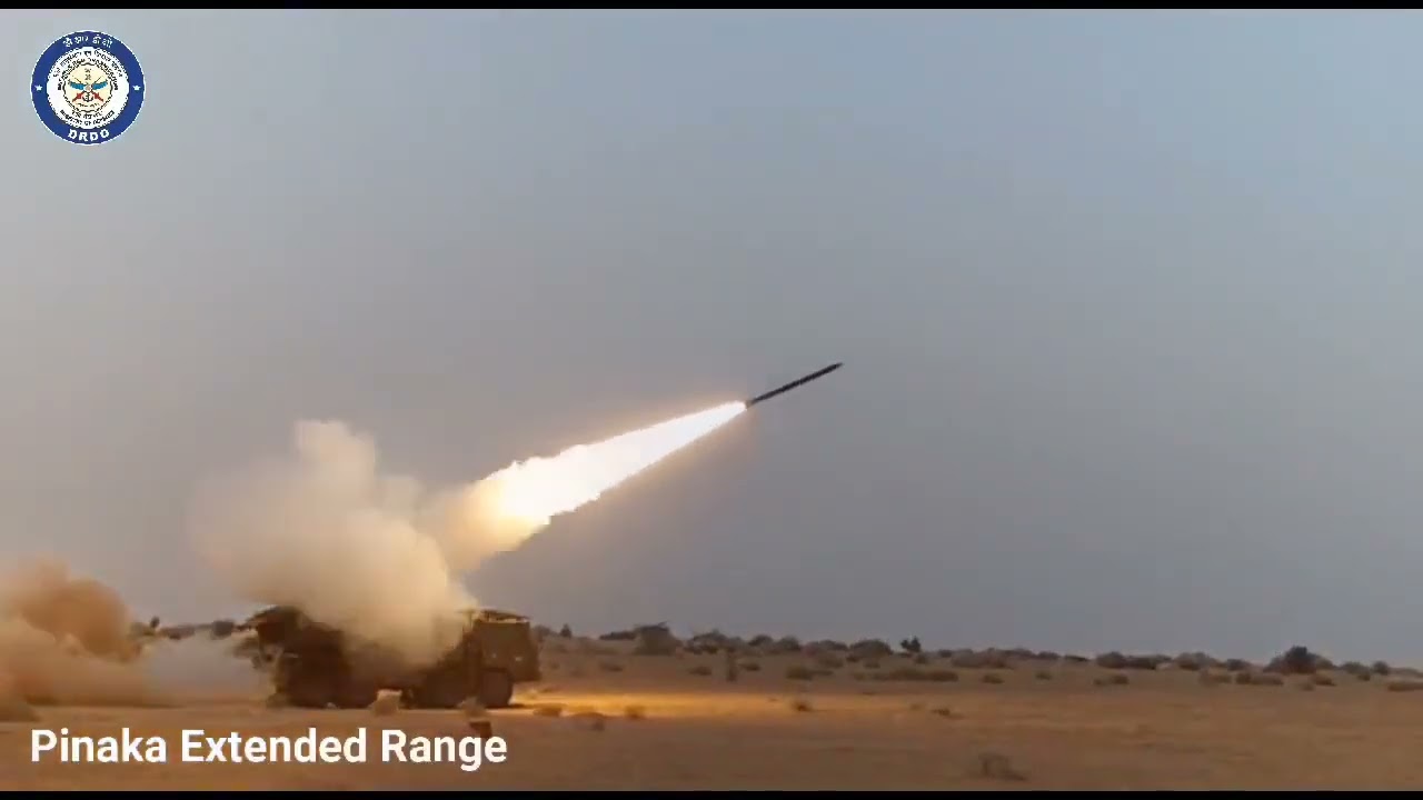 Pinaka ER (Extended Range) MLRS test by DRDO