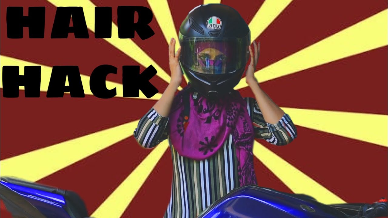 Motorcycle Helmet Hair Hack // For Long Hair (FUNNY BEHIND THE SCENE)
