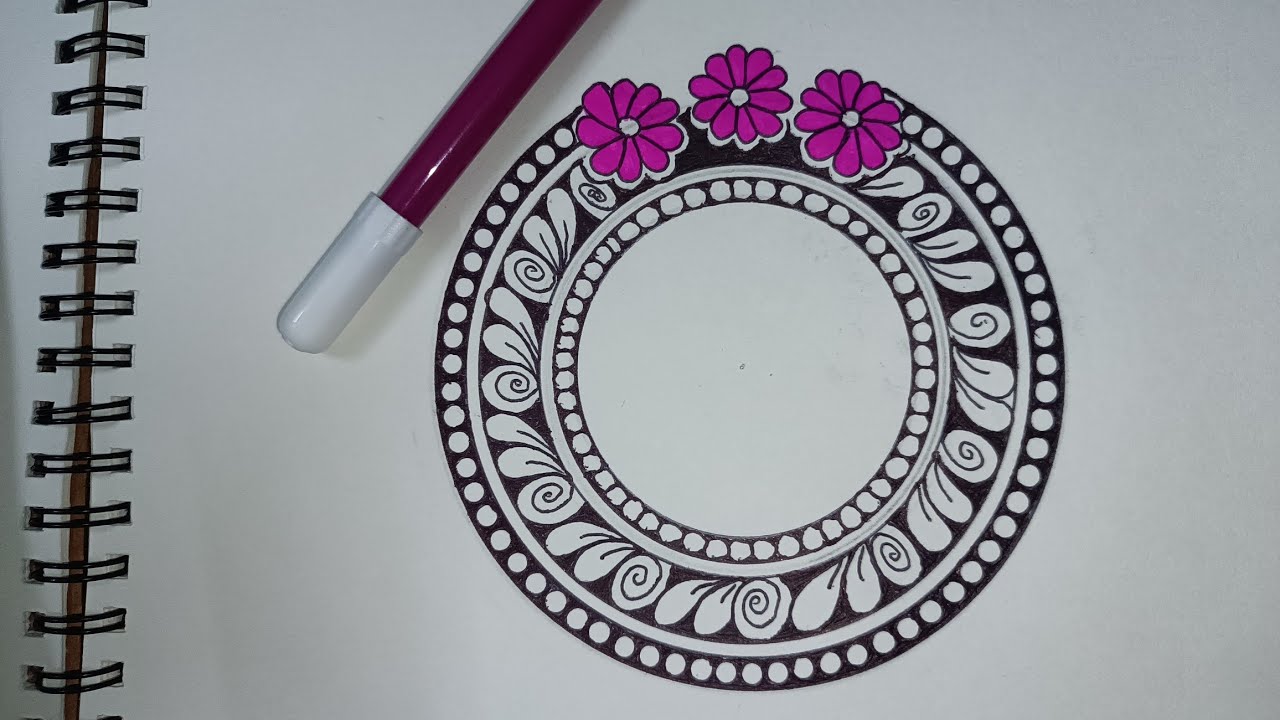 How to Draw simple and easy mandala art 🍃🍄🌈| Simple mandala Drawing Tutorial for Beginners