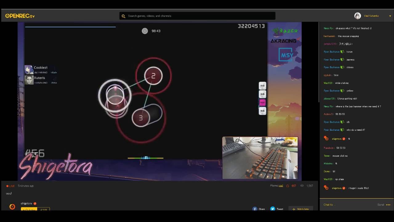 Cookiezi playing ONLYMOUSE with chat reaction