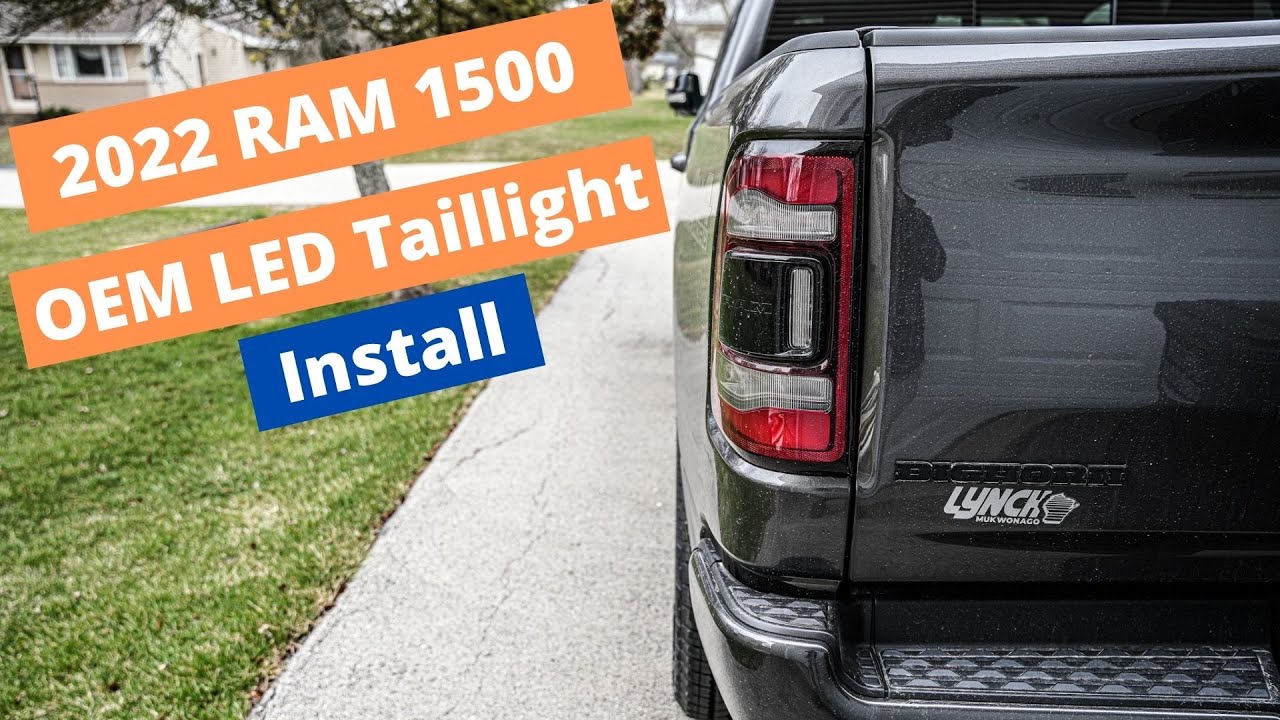 RAM Adventure Build (Part 2) OEM LED Taillight Install 2022 Ram 1500 Big Horn Night Edition.