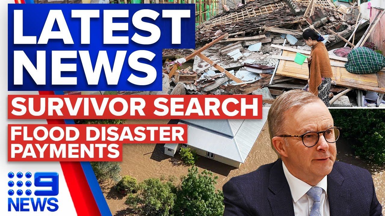 Indonesia earthquake update, PM announces NSW flood grants | 9 News Australia