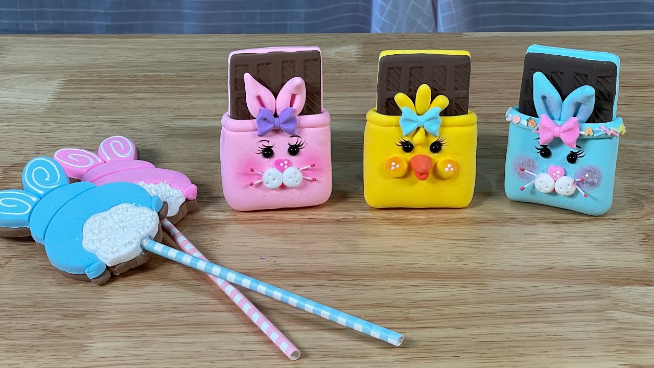 Faux Easter Chick and Bunny Candy Bars