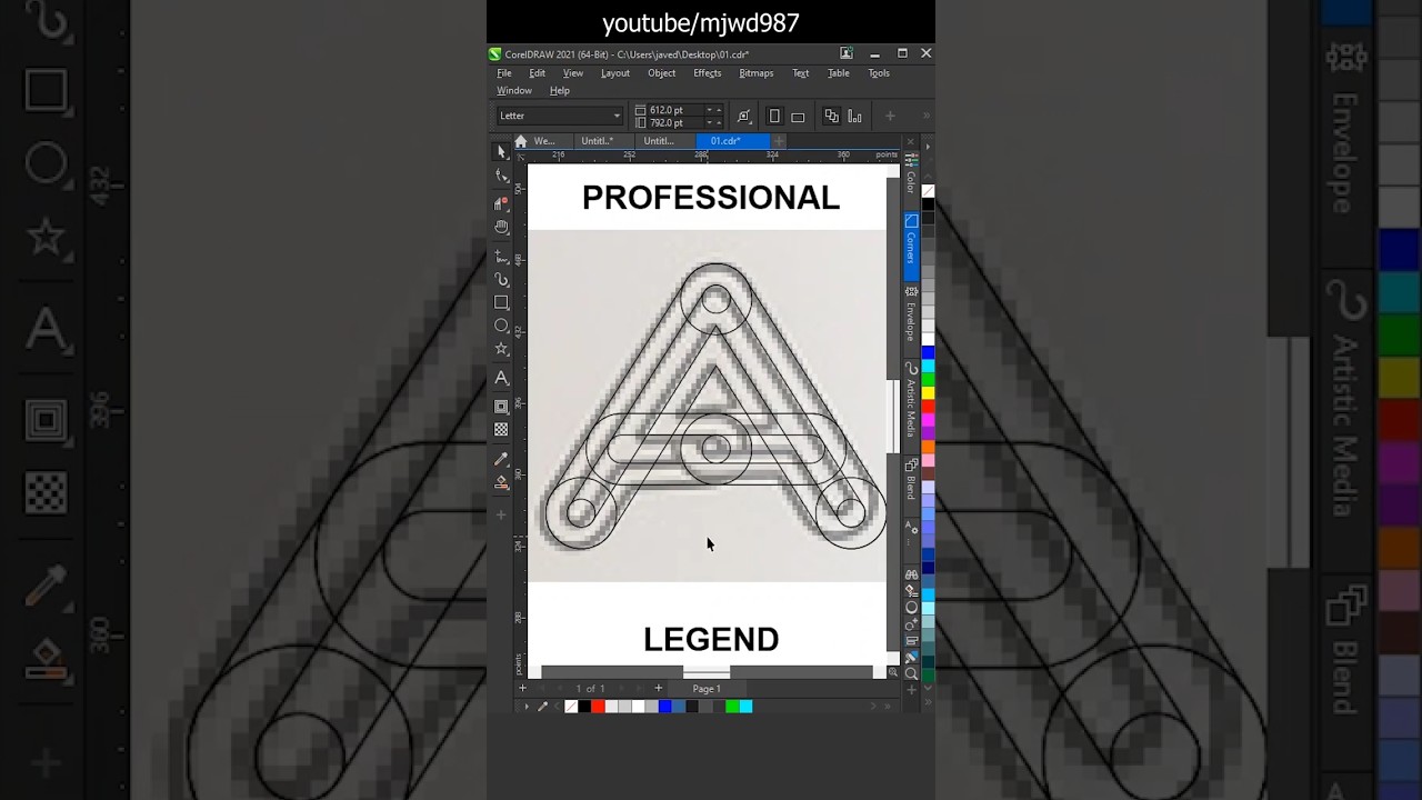 beginners vs pro vs legend designer method to create logos in CorelDraw 