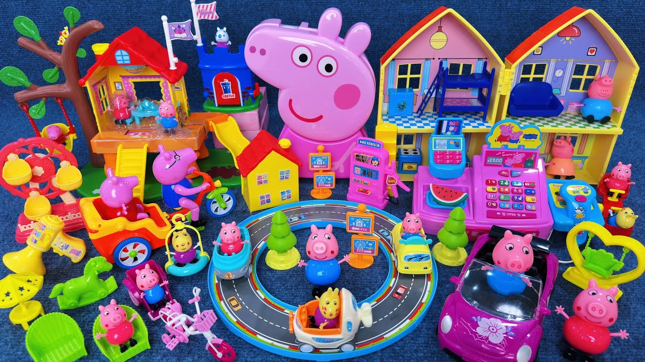 16 Minutes Satisfying with Unboxing Peppa Pig Tree House and Track Car Toy World ASMR | Toys Review