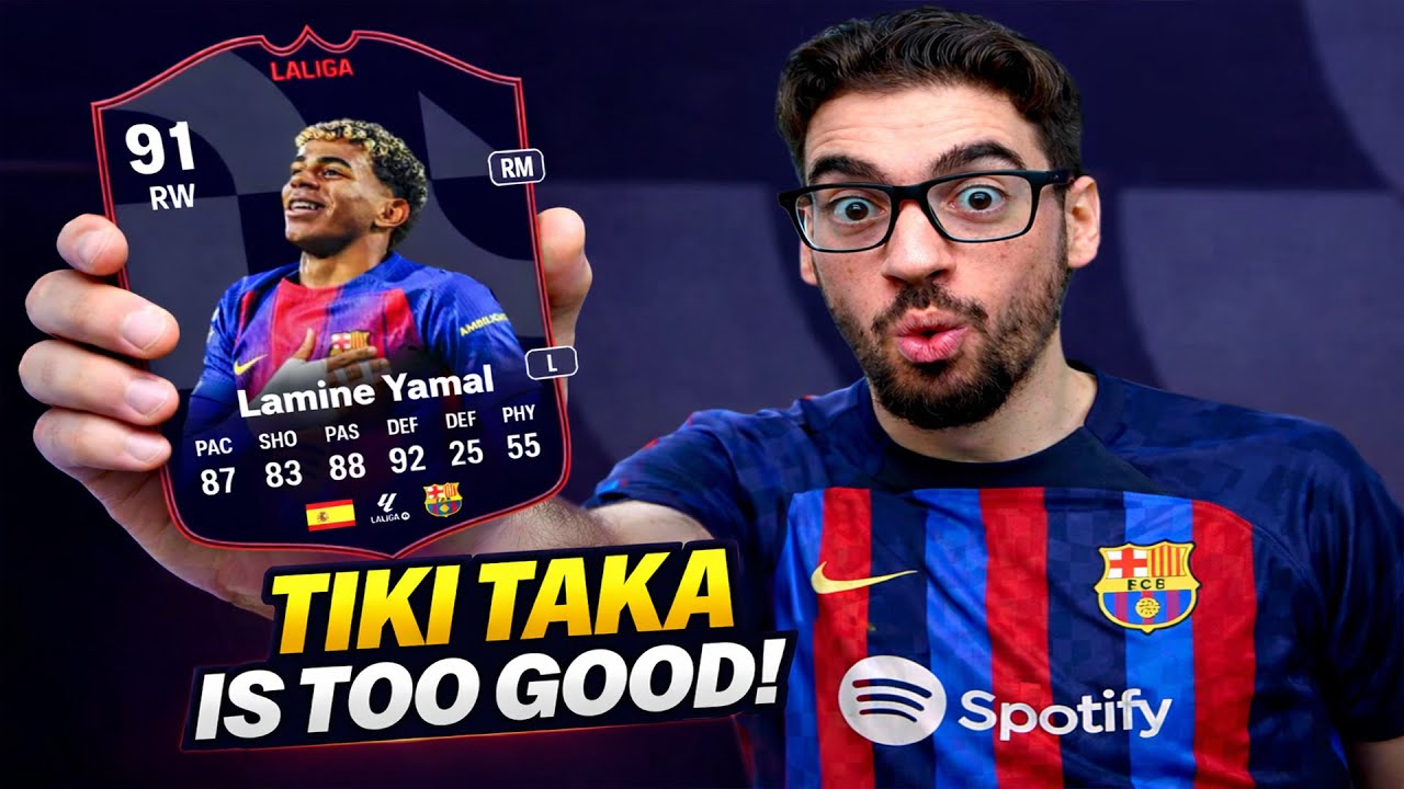 Tiki-Taka➕ 91 POTM Lamine Yamal Is INSANE in-Game SBC Review🤯