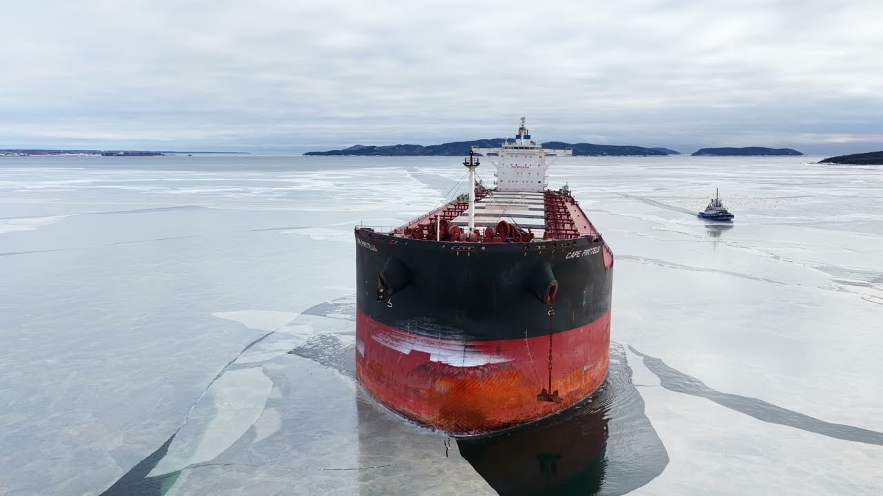 Bulk Carrier M.V. Cape Proteus // Carving through first year ice!