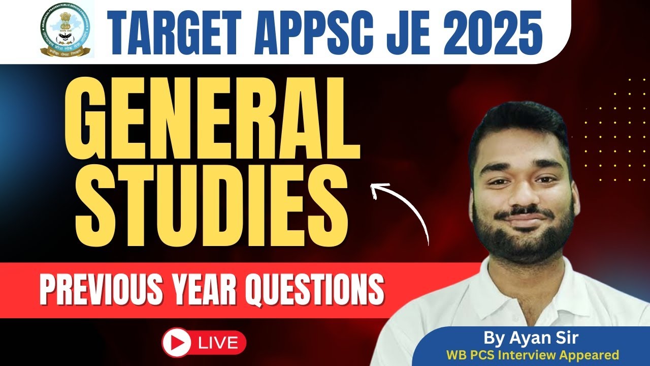 L 1 | APPSC JE 2025 I GK/GS Previous Year Questions