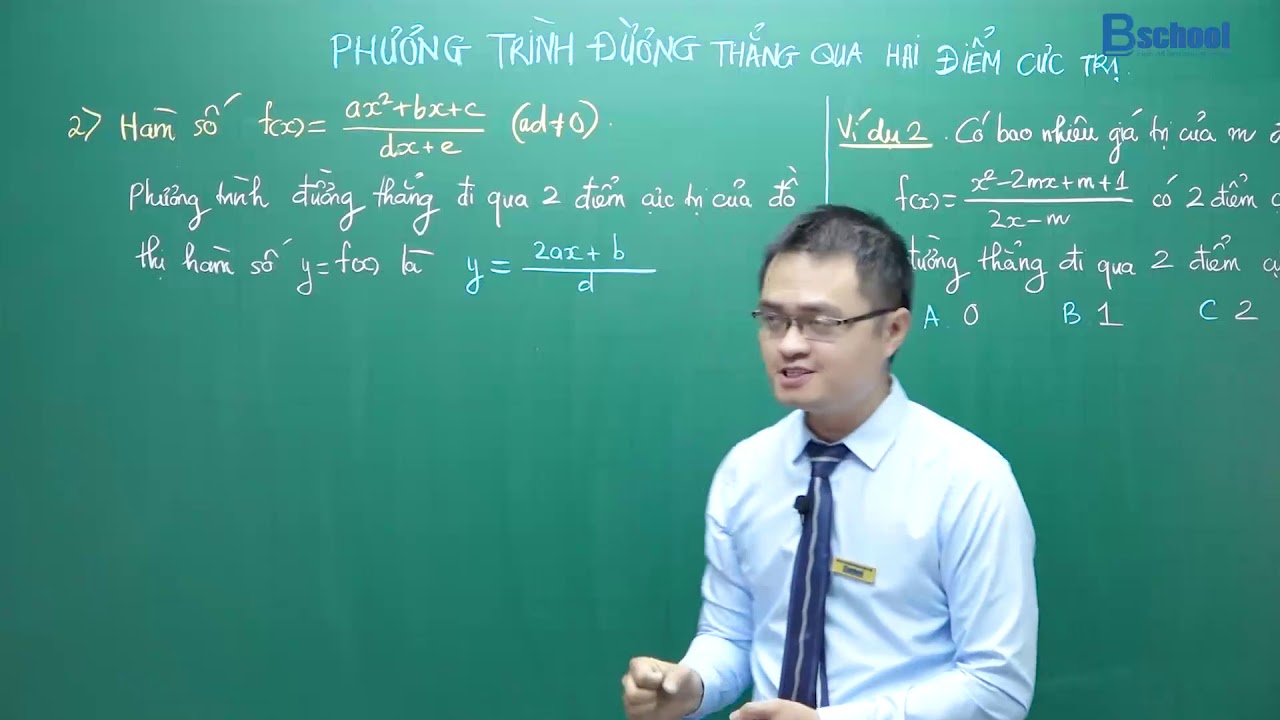 [BVIDEO - MÔN TOÁN] Thầy Đỗ Văn Đức - Phương trình đường thẳng qua hai điểm cực trị