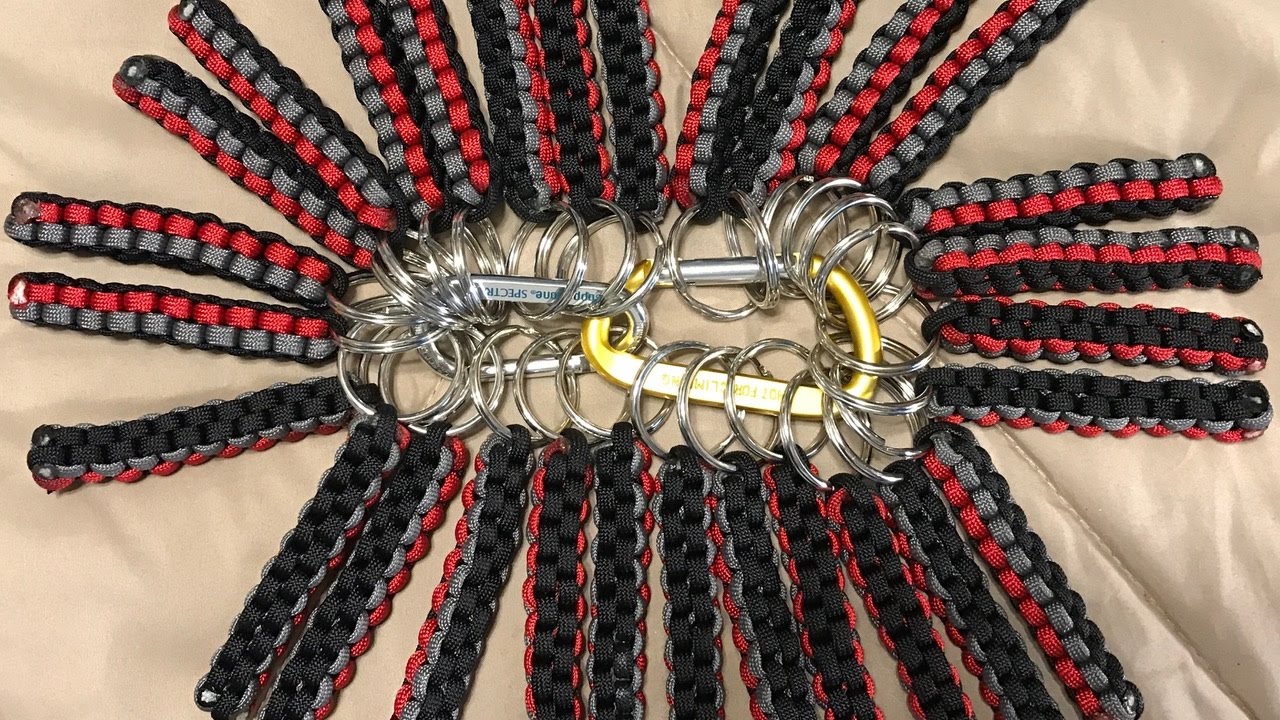 3 Color Box Knot Paracord Keychain