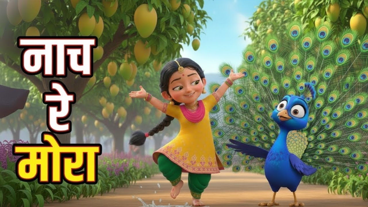 नाच रे मोरा  | Nach Re Mora Ambyachya Vanat  | Balgeet Cartoon | Mango Forest Dance